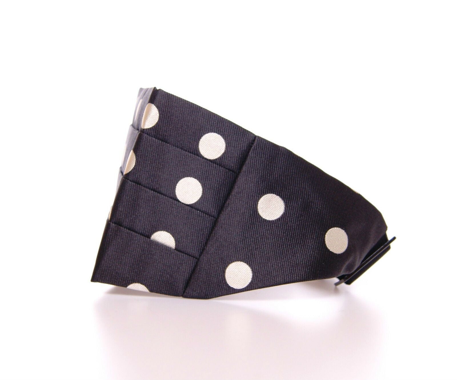 Dolce &amp; Gabbana Élégante ceinture en soie noire à pois