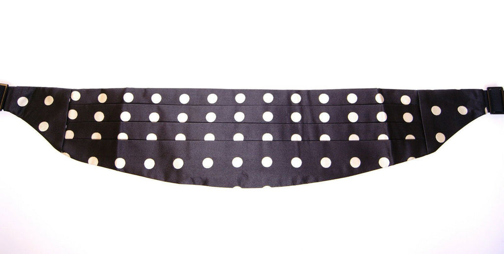 Dolce &amp; Gabbana Élégante ceinture en soie noire à pois