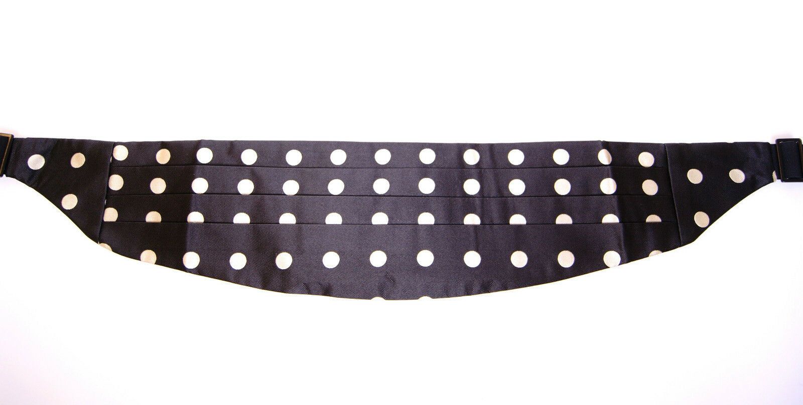 Dolce &amp; Gabbana Élégante ceinture en soie noire à pois