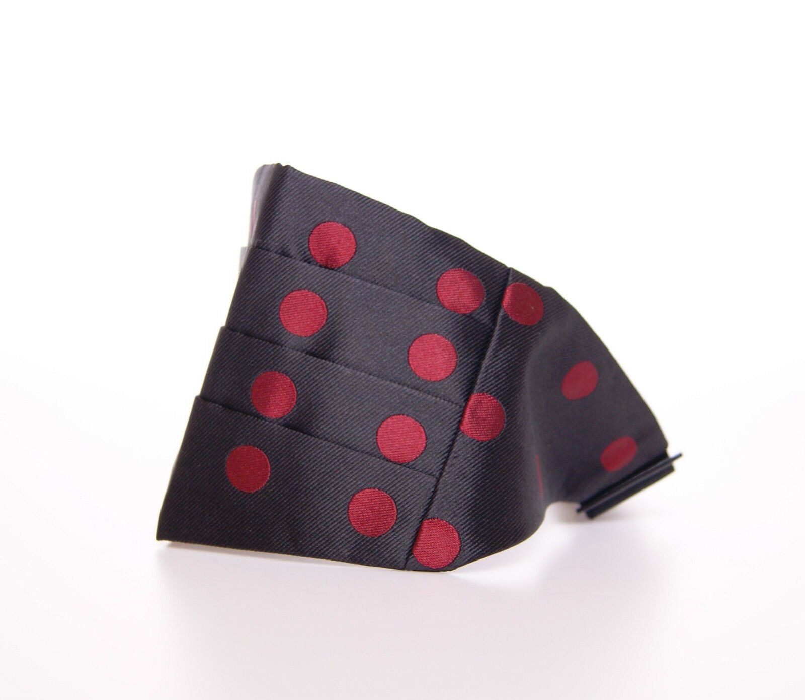 Dolce &amp; Gabbana - Ceinture de smoking en soie noire à pois rouges