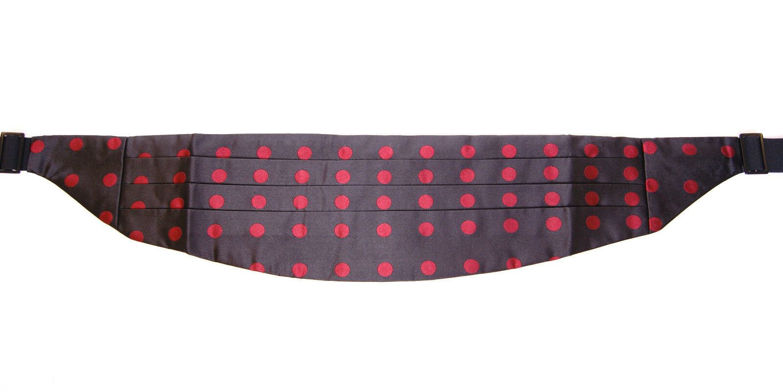 Dolce &amp; Gabbana - Ceinture de smoking en soie noire à pois rouges