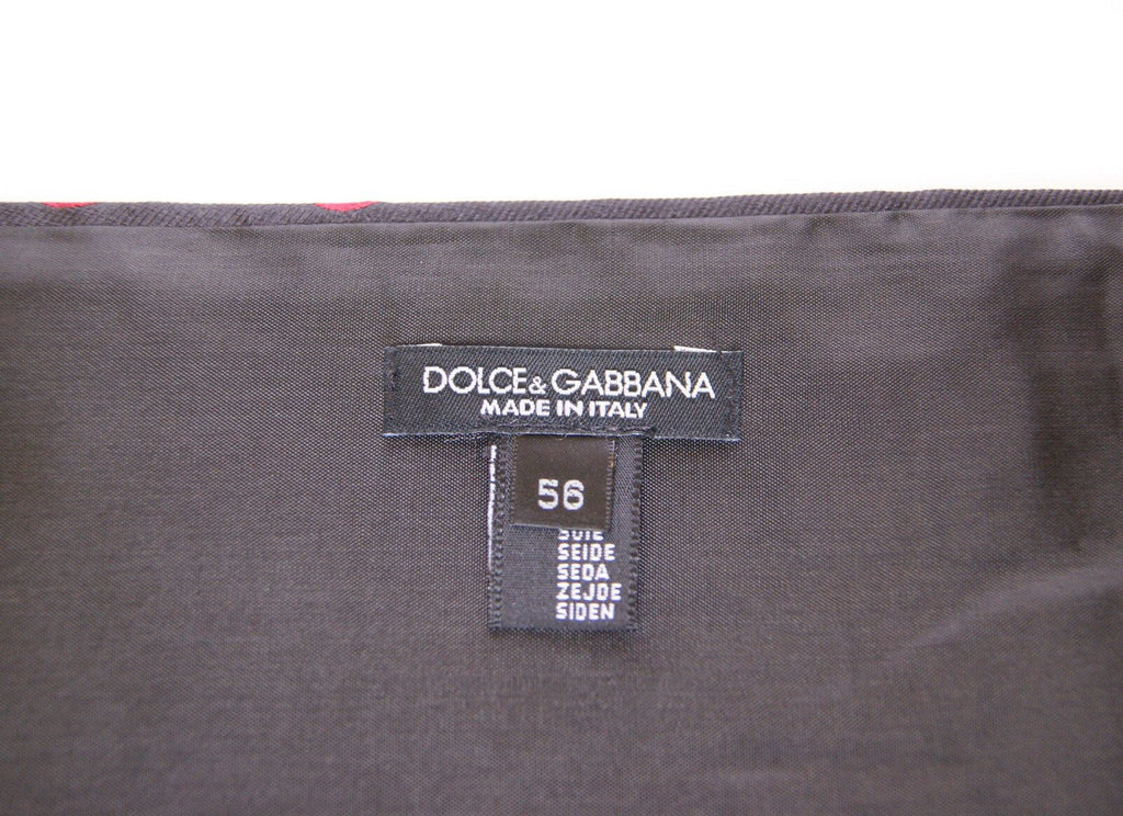 Dolce &amp; Gabbana - Ceinture de smoking en soie noire à pois rouges