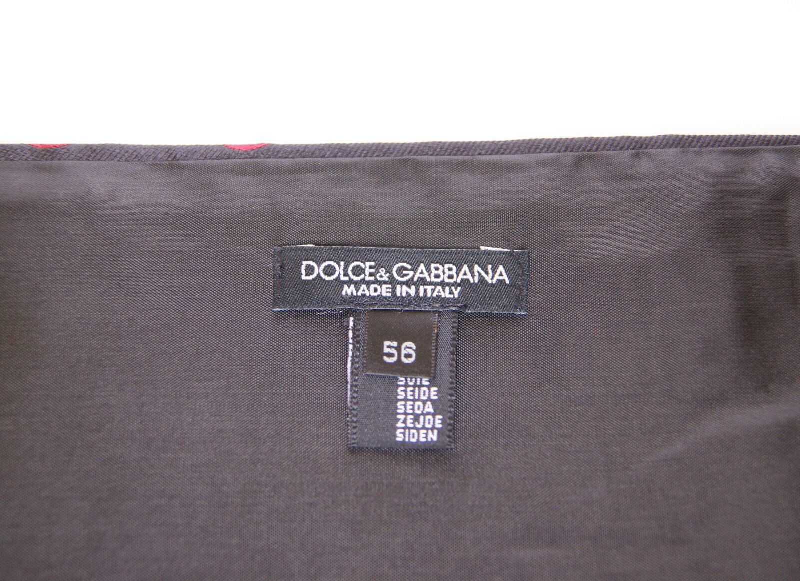 Dolce &amp; Gabbana - Ceinture de smoking en soie noire à pois rouges