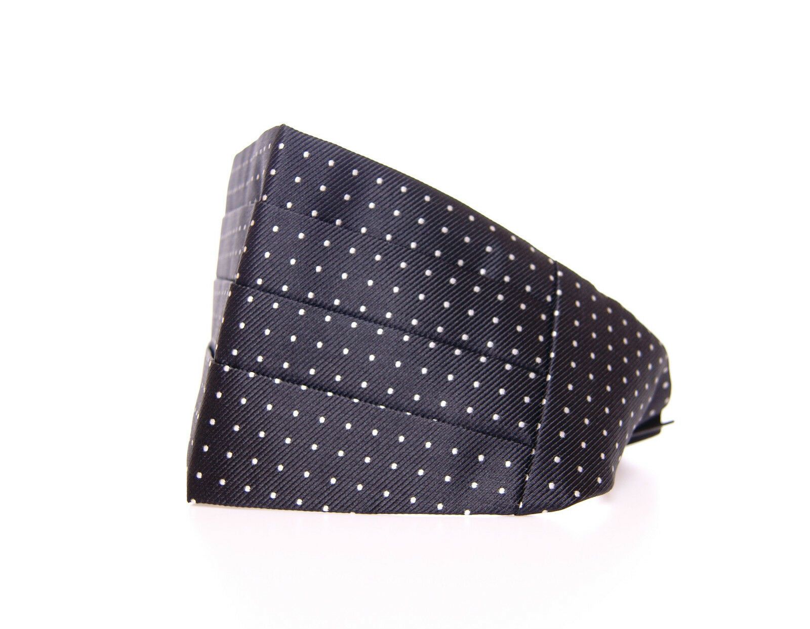 Dolce &amp; Gabbana Élégante ceinture de smoking en soie noire à pois