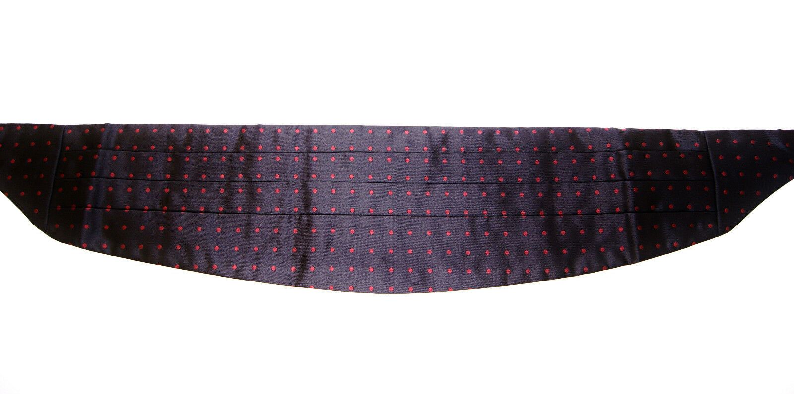 Dolce &amp; Gabbana Élégante ceinture de smoking en soie noire à pois rouges