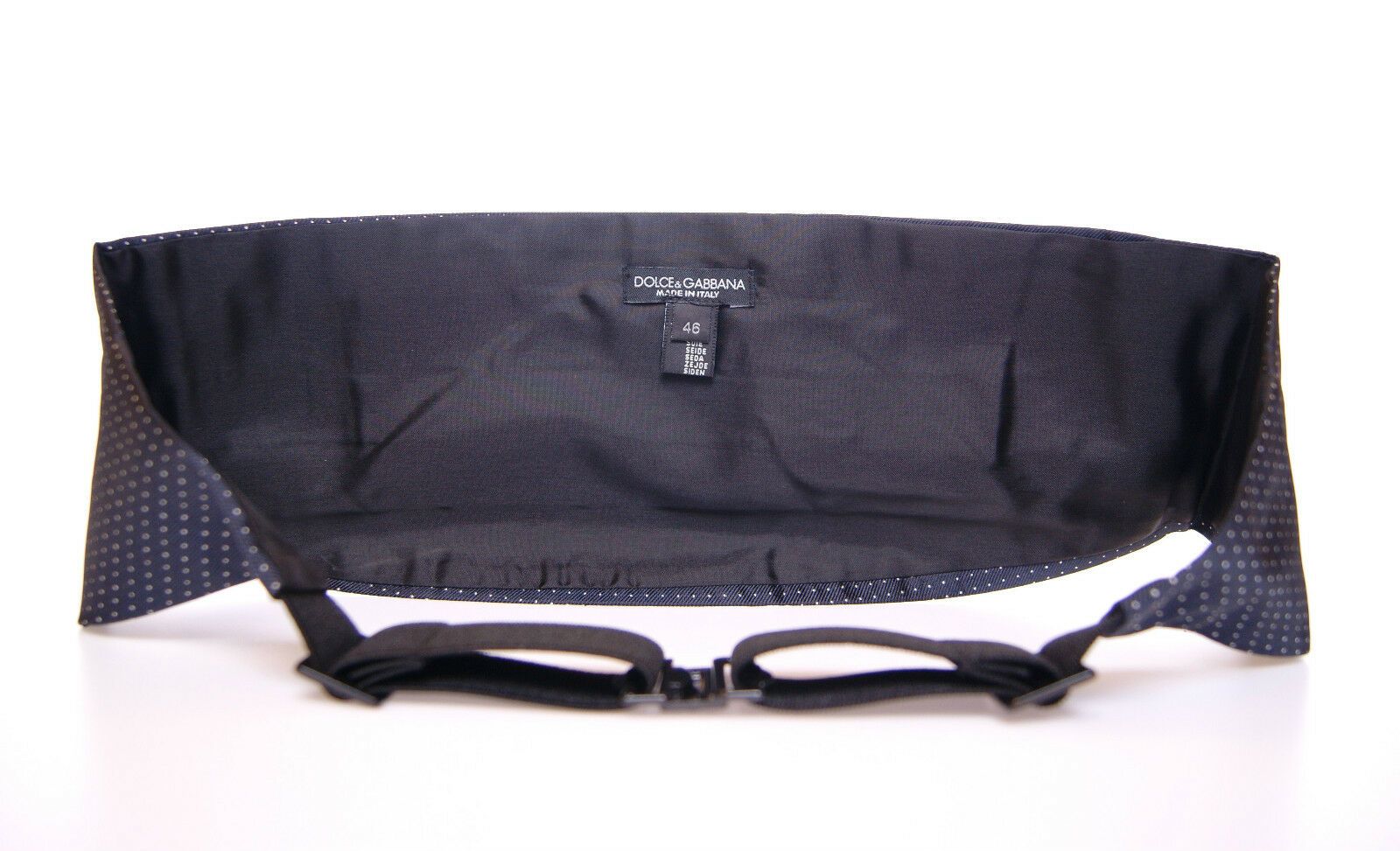 Dolce &amp; Gabbana Ceinture de smoking élégante en soie à pois