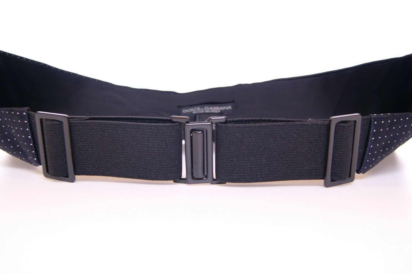 Dolce &amp; Gabbana Ceinture de smoking élégante en soie à pois