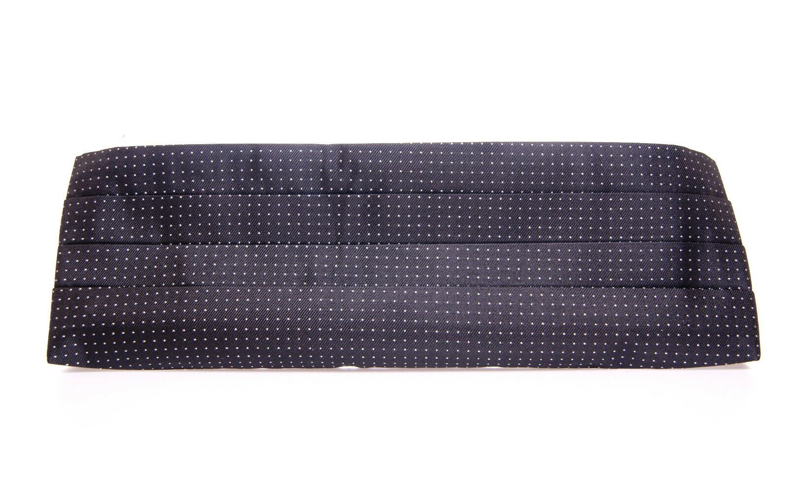 Dolce &amp; Gabbana Élégante ceinture de smoking en soie noire à pois