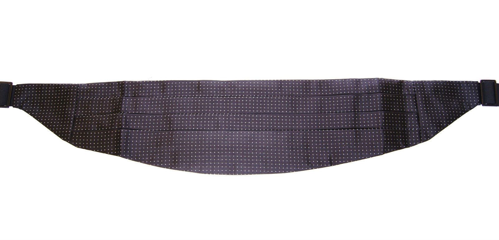 Dolce &amp; Gabbana Élégante ceinture de smoking en soie noire à pois