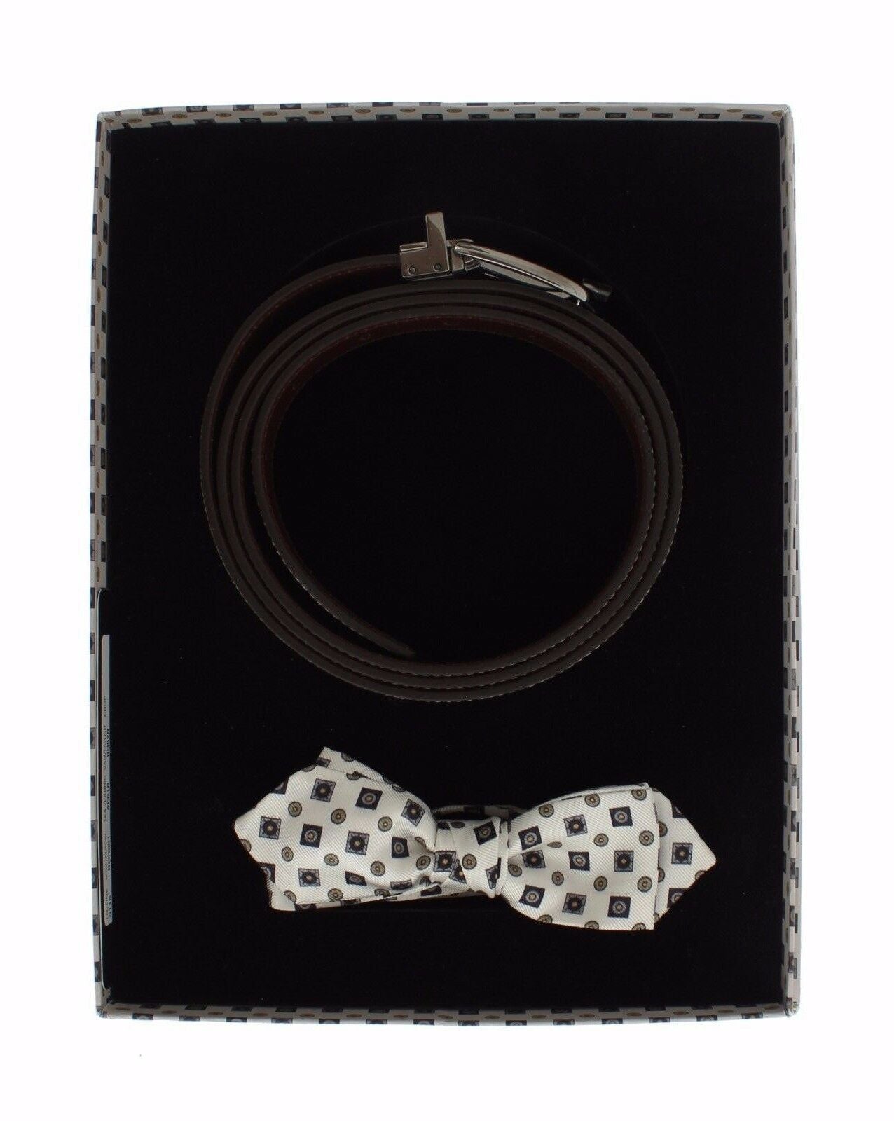 Ensemble élégant cravate en soie baroque et ceinture en cuir Dolce &amp; Gabbana
