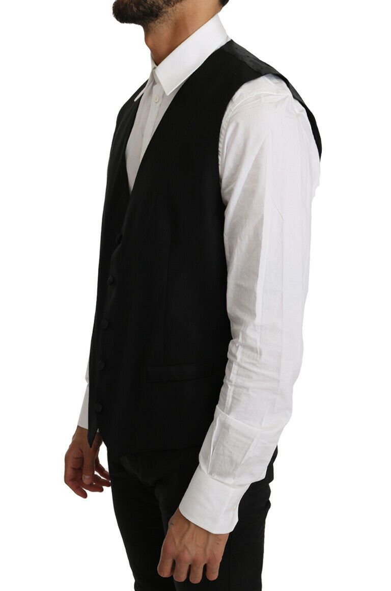 Dolce &amp; Gabbana - Gilet élégant en laine mélangée noire
