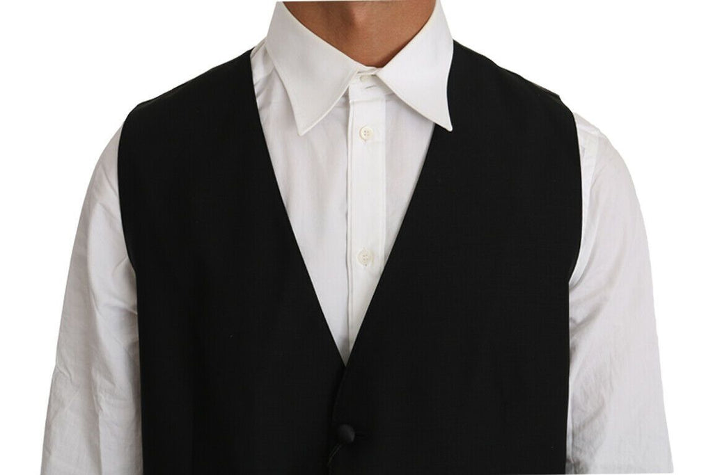 Dolce &amp; Gabbana - Gilet élégant en laine mélangée noire