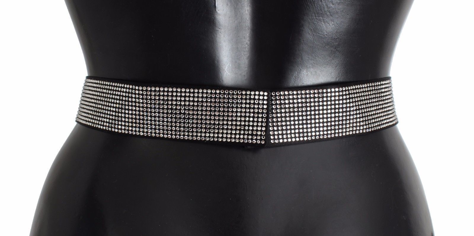Ceinture en soie noire avec nœud en cristal Dolce &amp; Gabbana Élégance