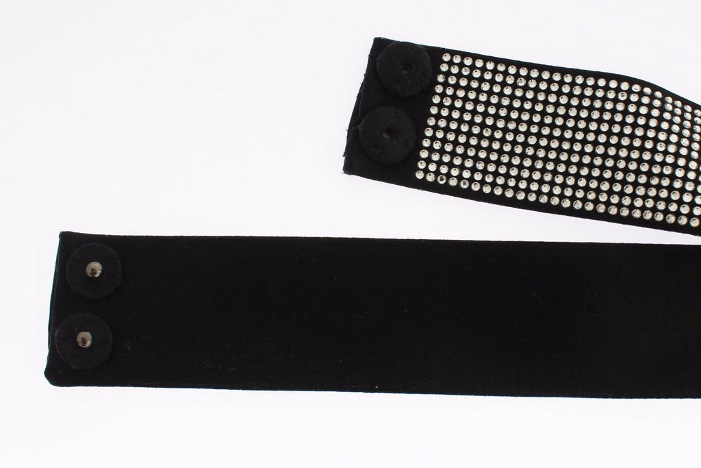 Ceinture en soie noire avec nœud en cristal Dolce &amp; Gabbana Élégance