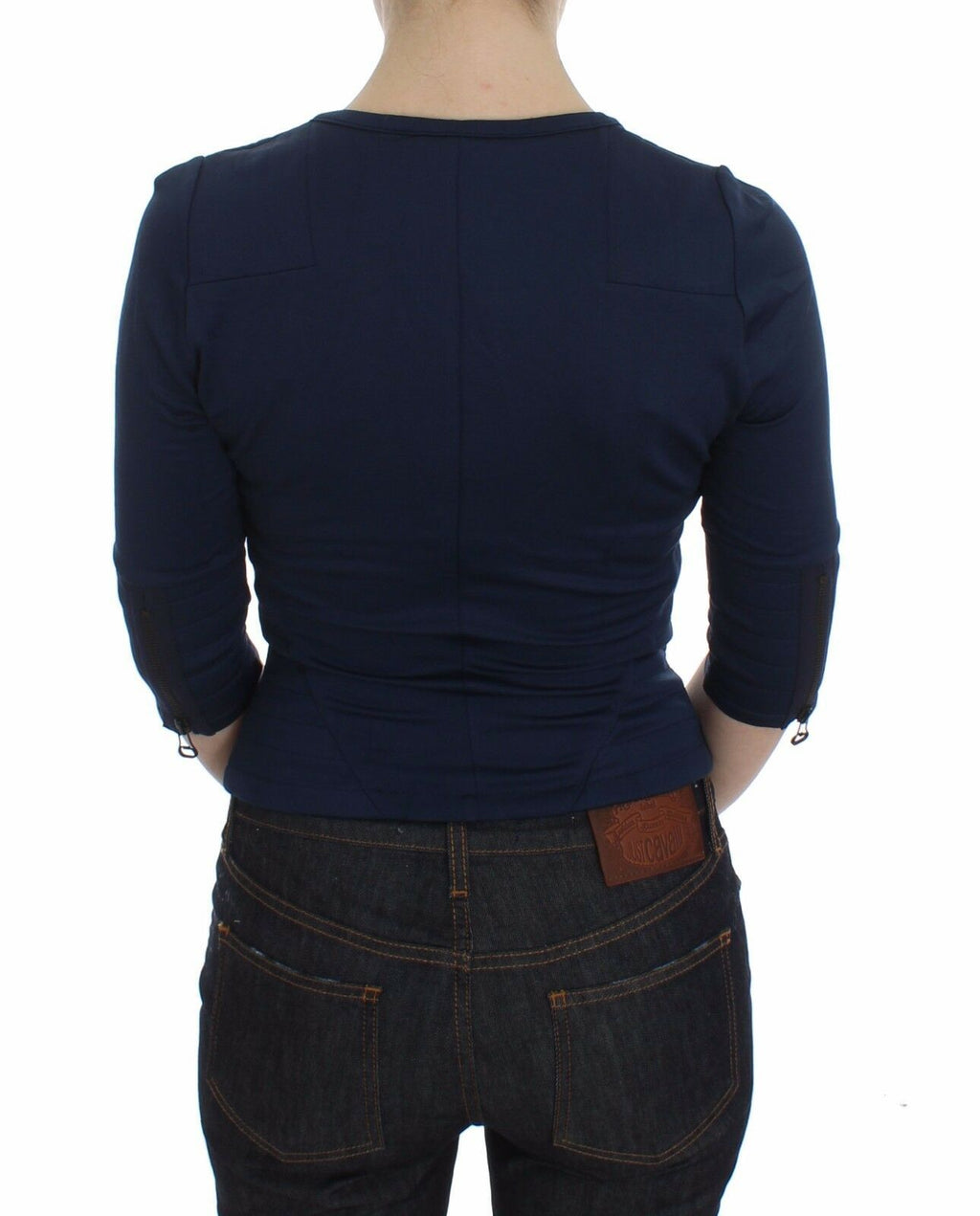 Pull ras du cou zippé bleu Exte Chic