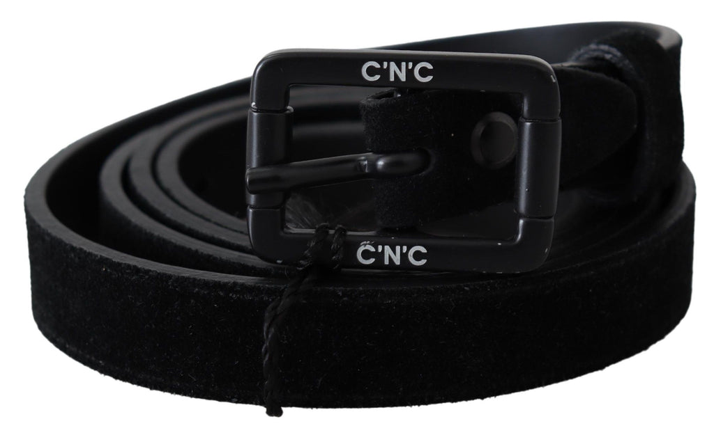 Ceinture en cuir à boucle en velours noir élégant pour costume national