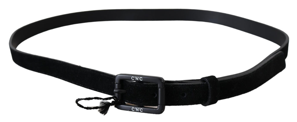 Ceinture en cuir à boucle en velours noir élégant pour costume national