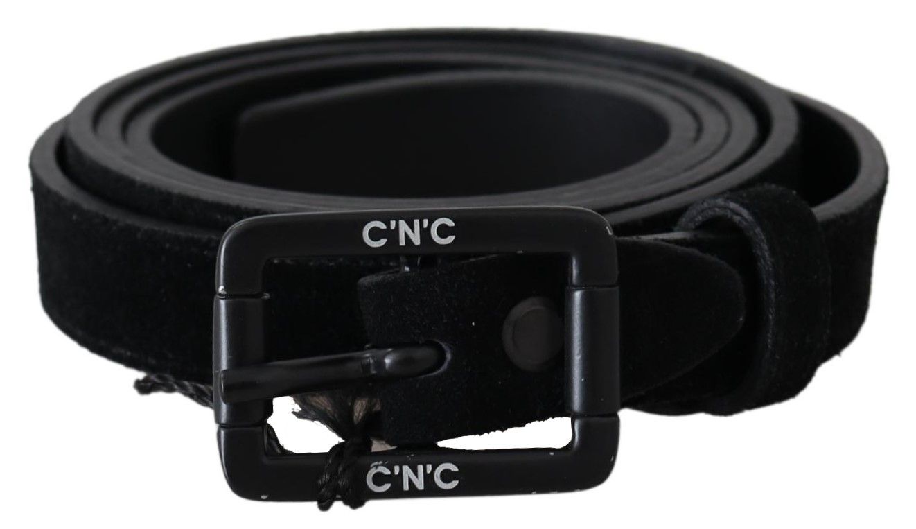 Ceinture en cuir à boucle en velours noir élégant pour costume national
