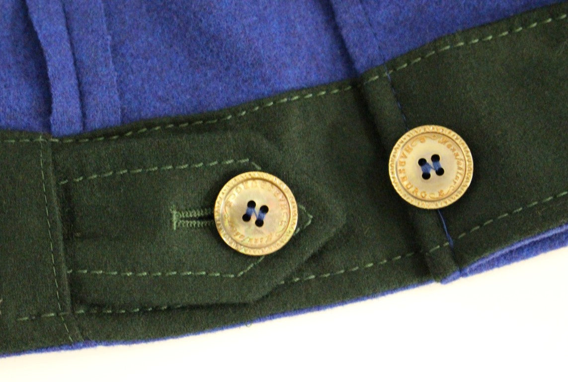 Andrea Incontri Elegante blaue Wolljacke mit abnehmbarem Kragen