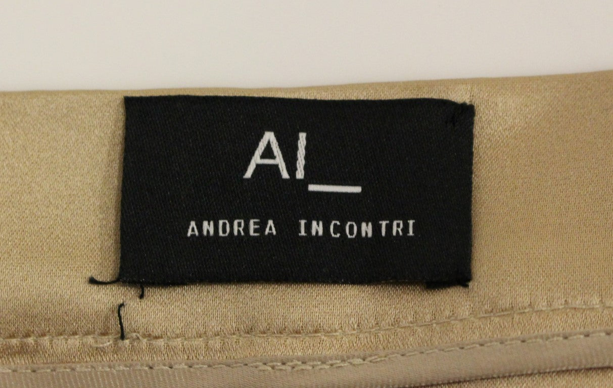Andrea Incontri Élégante jupe plissée en soie jusqu'aux genoux
