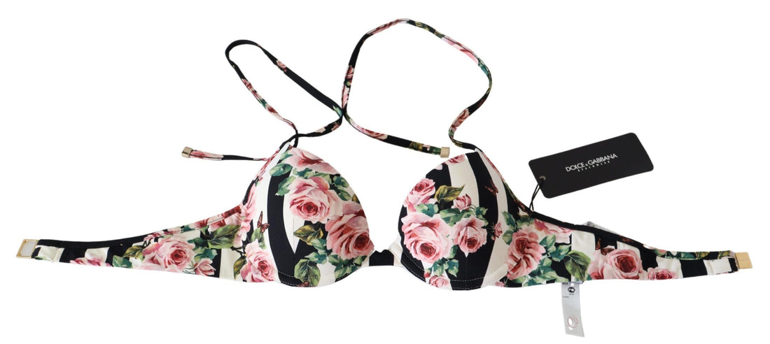 Dolce &amp; Gabbana Elegantes Bikinioberteil mit Rosenprint