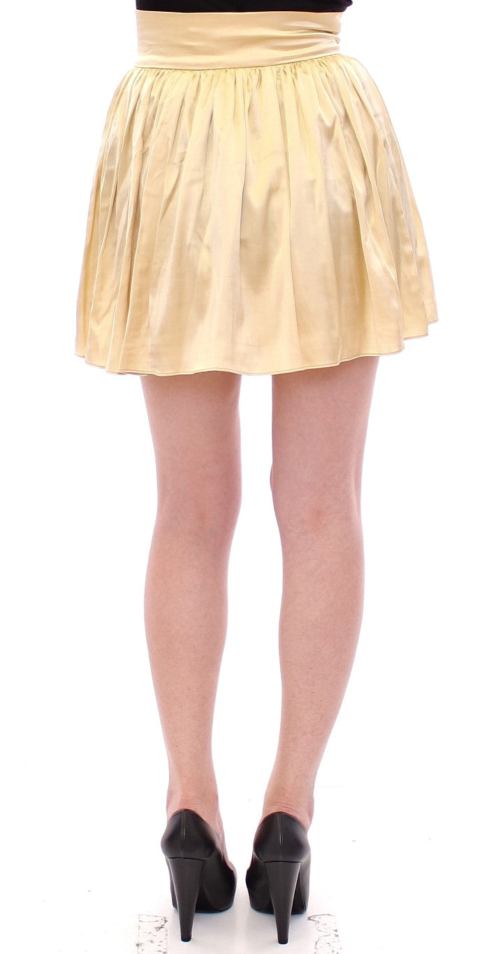 Mini-jupe brodée à fleurs beige chic Andrea Incontri