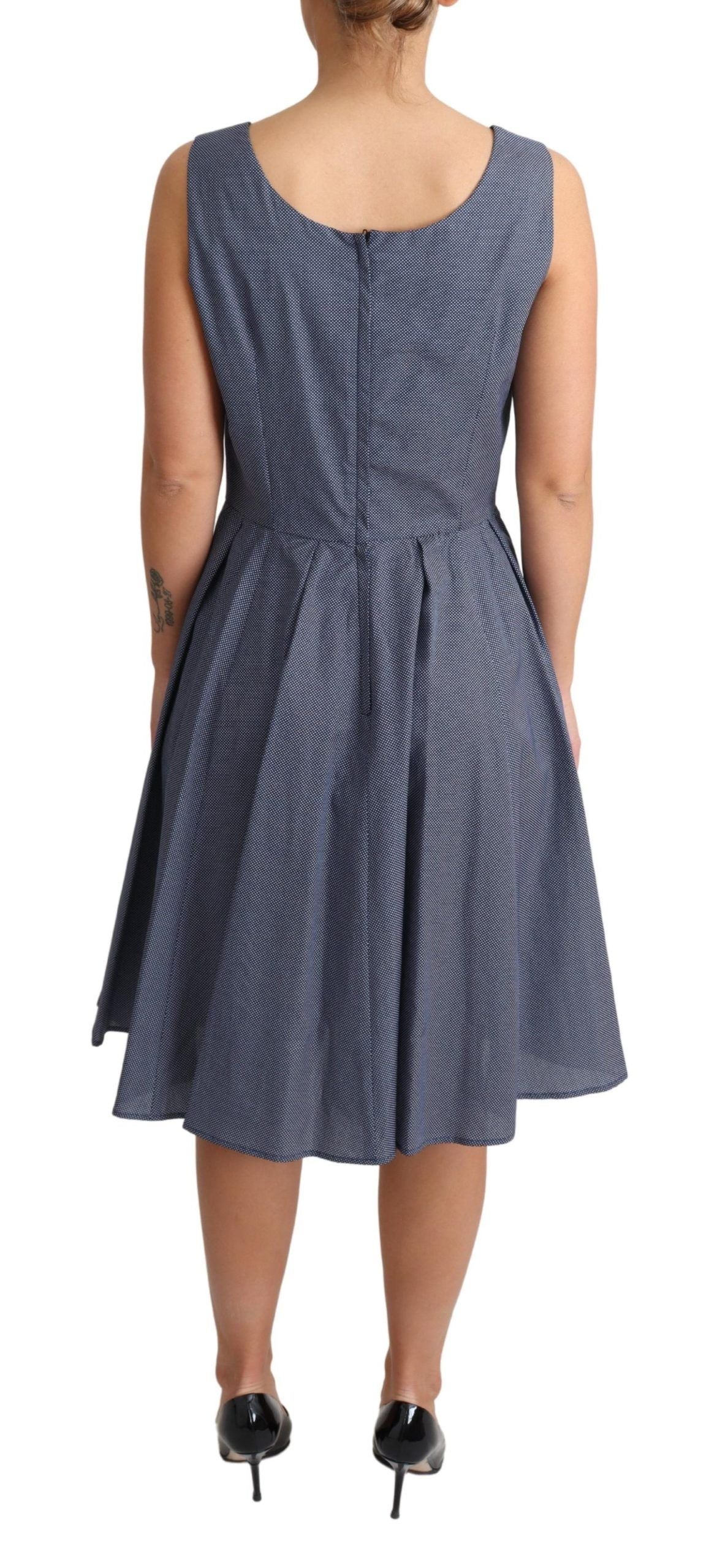 Robe trapèze sans manches à pois bleus chics Dolce &amp; Gabbana