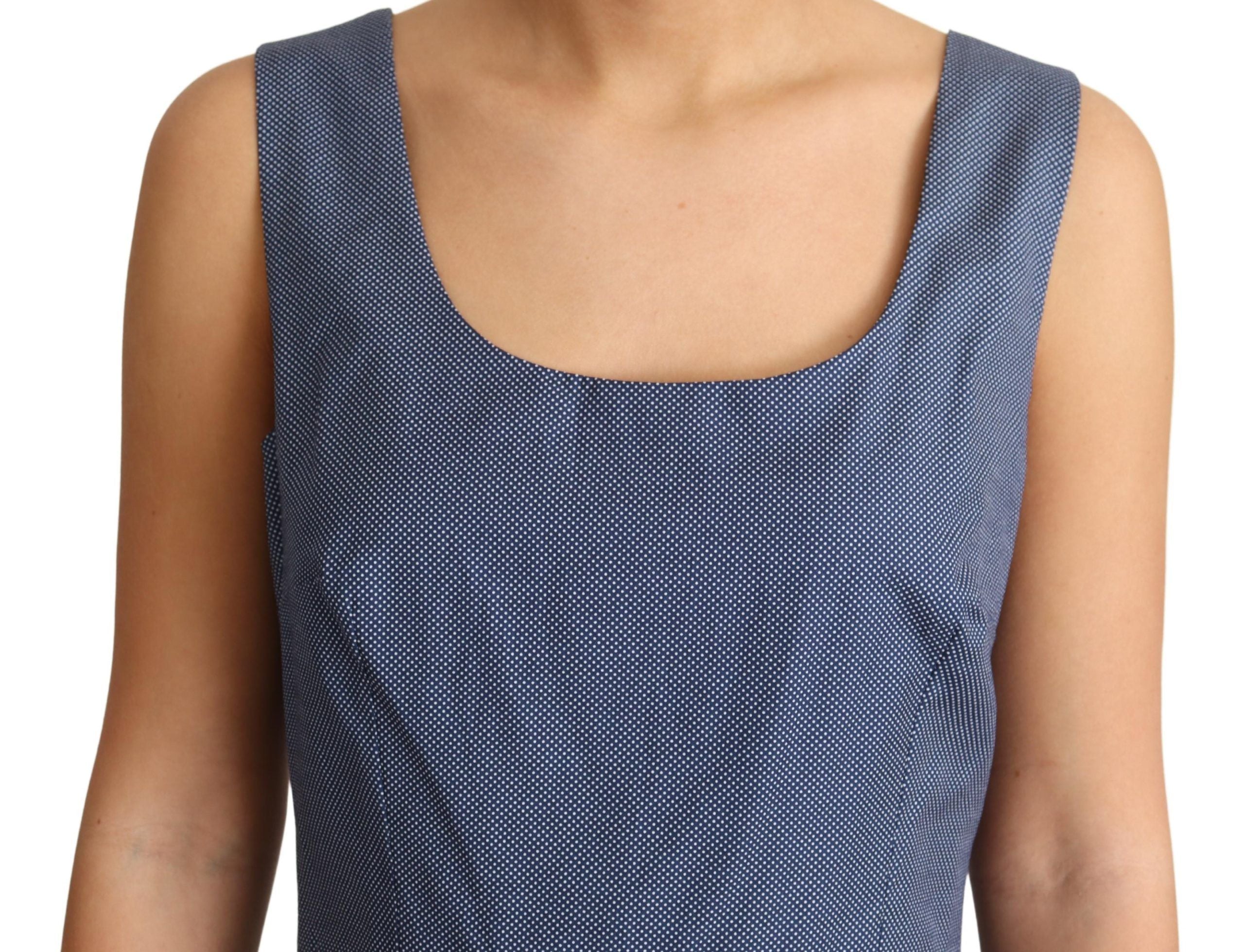 Robe trapèze sans manches à pois bleus chics Dolce &amp; Gabbana