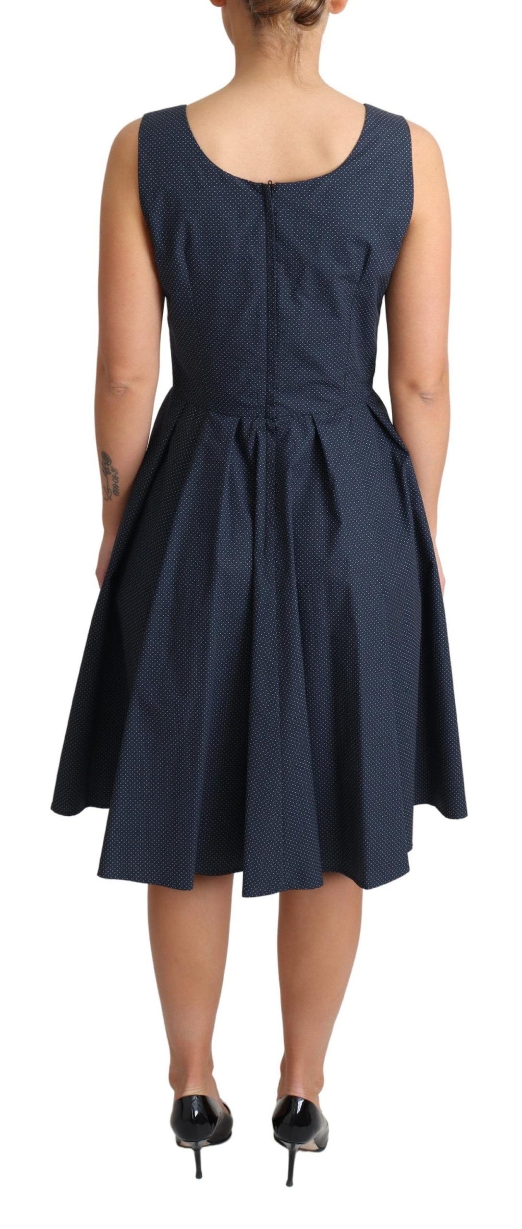 Robe trapèze bleue élégante à pois Dolce &amp; Gabbana