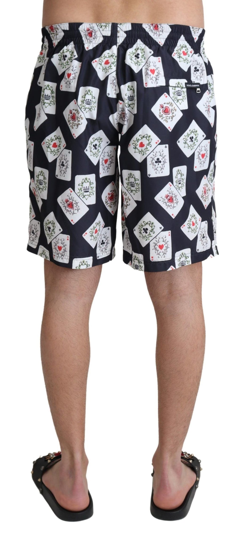 Dolce &amp; Gabbana – Badehose mit buntem Kartenspiel-Print