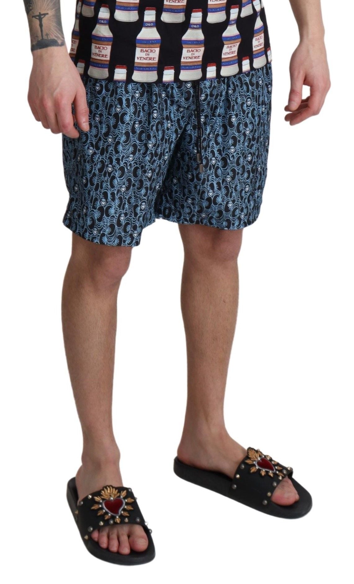Dolce &amp; Gabbana – Schicke Badehose in Blau mit Kordelzug