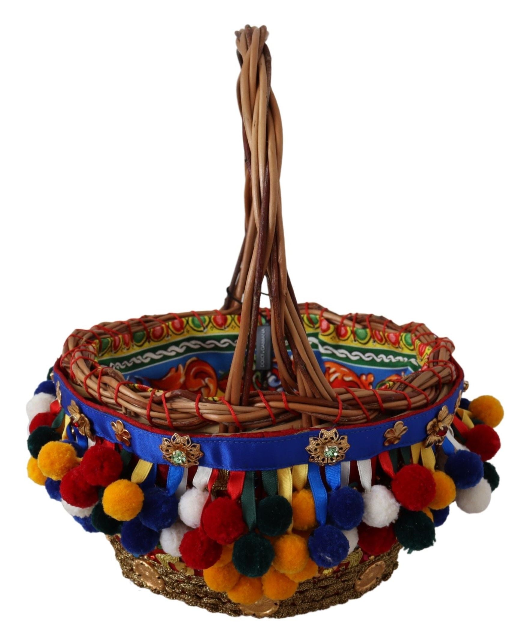 Sac fourre-tout en osier multicolore Dolce &amp; Gabbana
