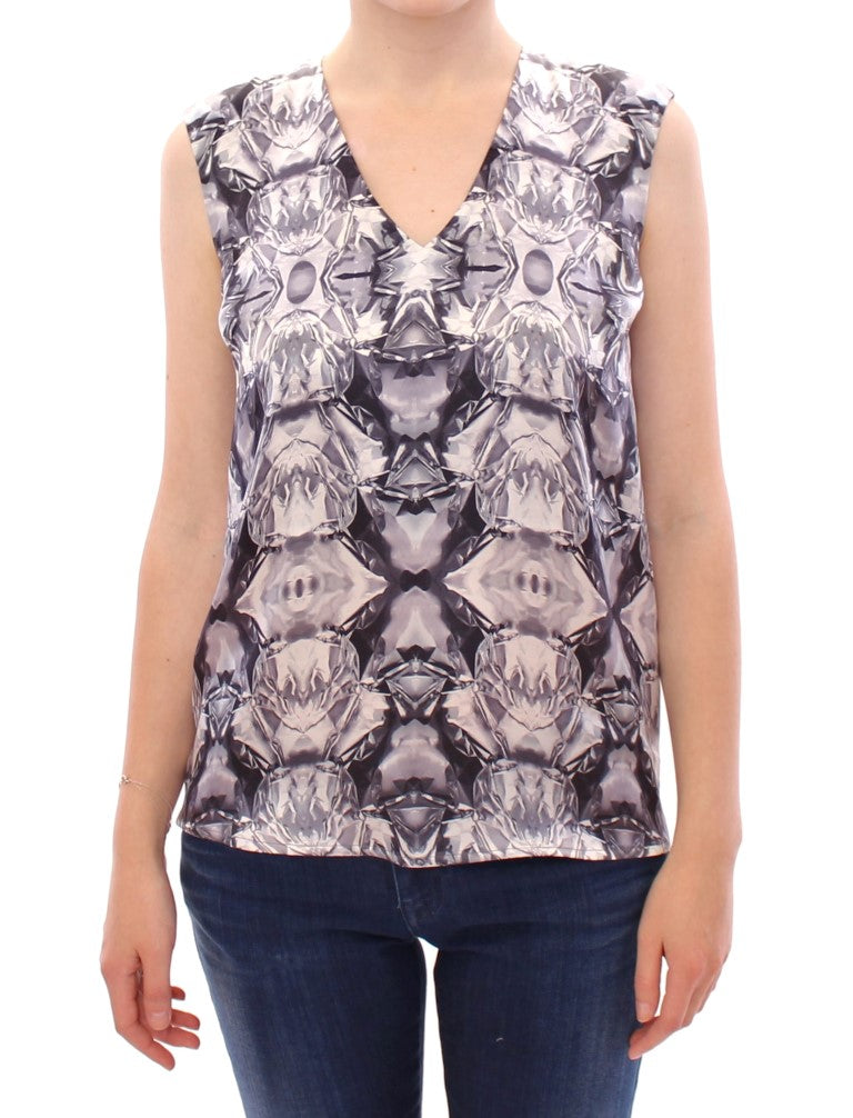 Arzu Kaprol – Exquisite ärmellose Seidenbluse in Mehrfarbig