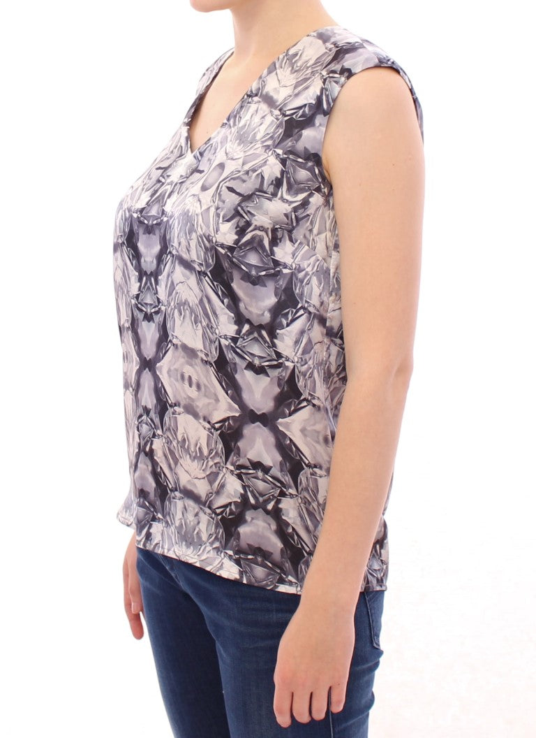 Arzu Kaprol – Exquisite ärmellose Seidenbluse in Mehrfarbig