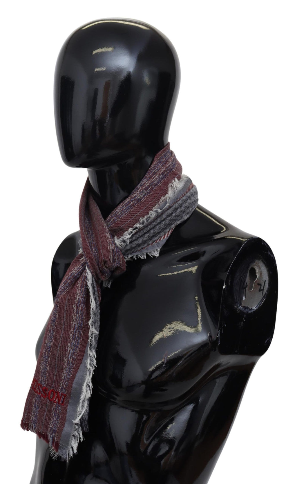 Missoni – Eleganter, gestreifter Wollschal mit Logo