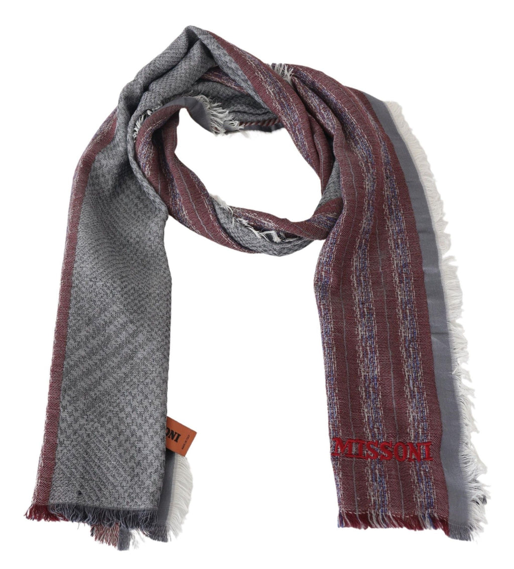 Missoni – Eleganter, gestreifter Wollschal mit Logo