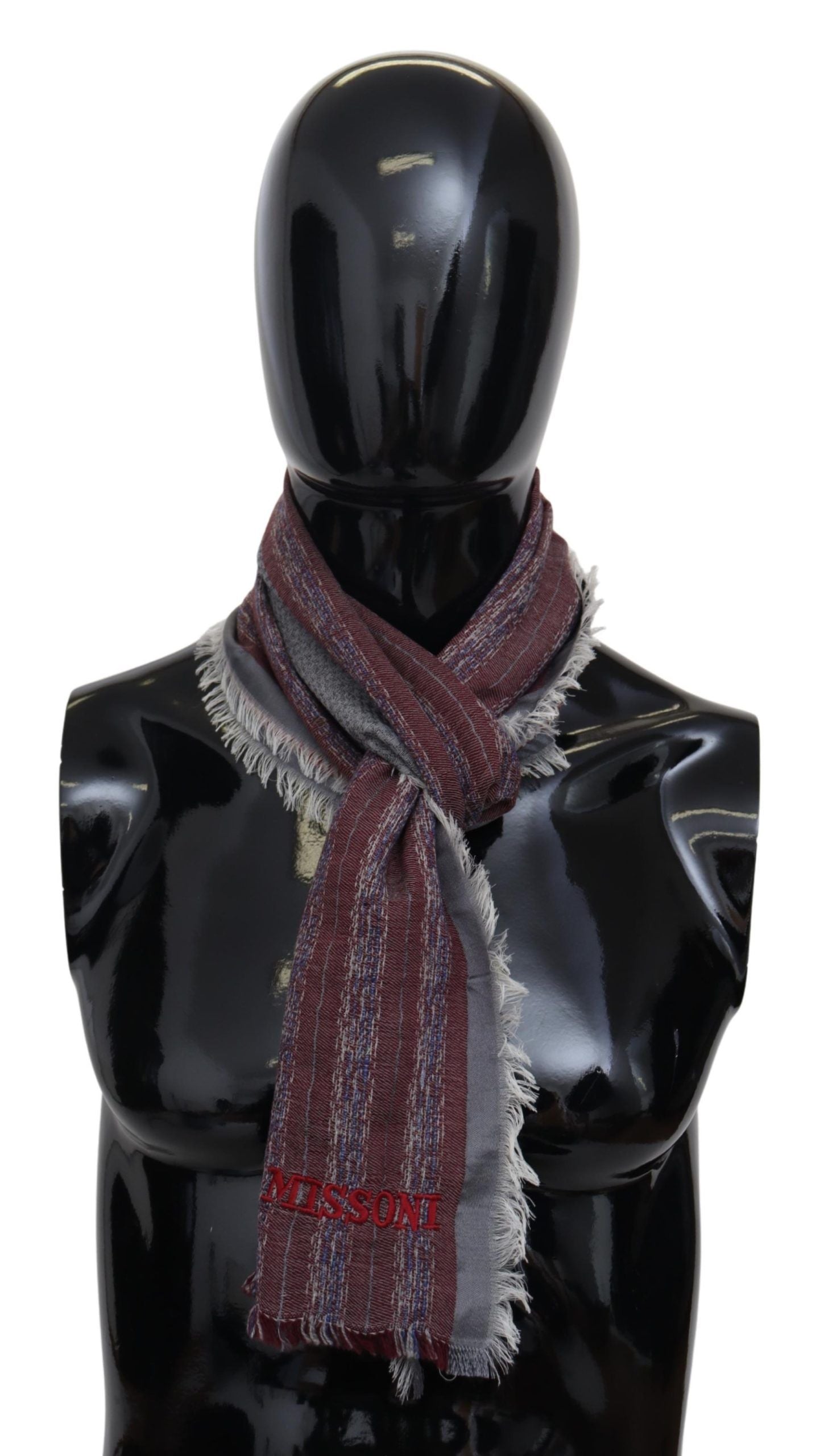Missoni – Eleganter, gestreifter Wollschal mit Logo