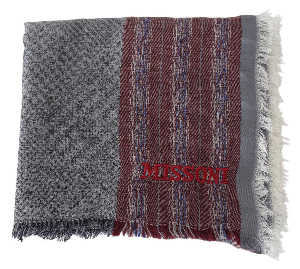 Missoni – Eleganter, gestreifter Wollschal mit Logo