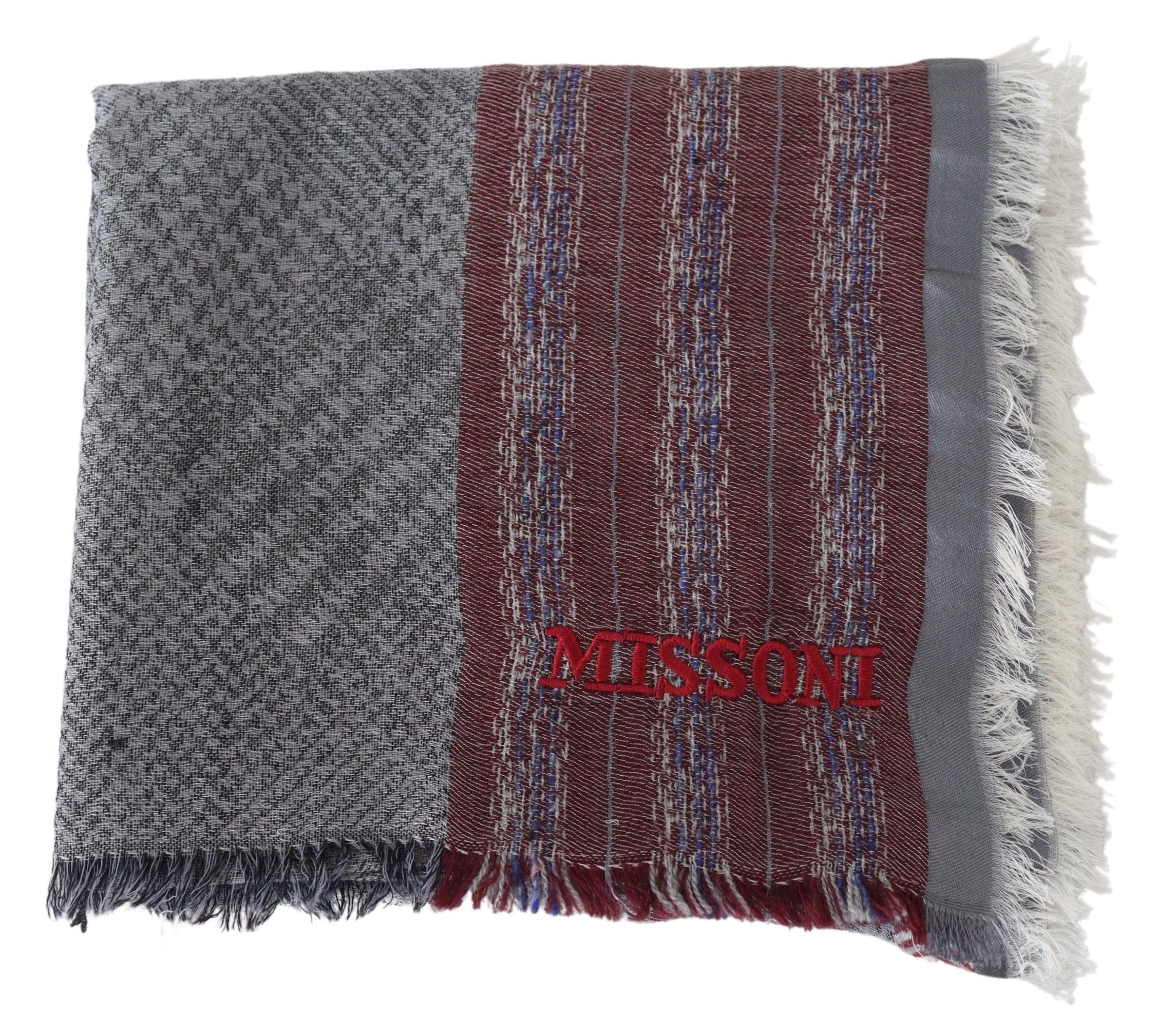Missoni – Eleganter, gestreifter Wollschal mit Logo