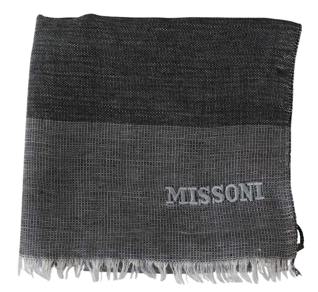 Écharpe élégante en laine rayée Missoni avec logo brodé