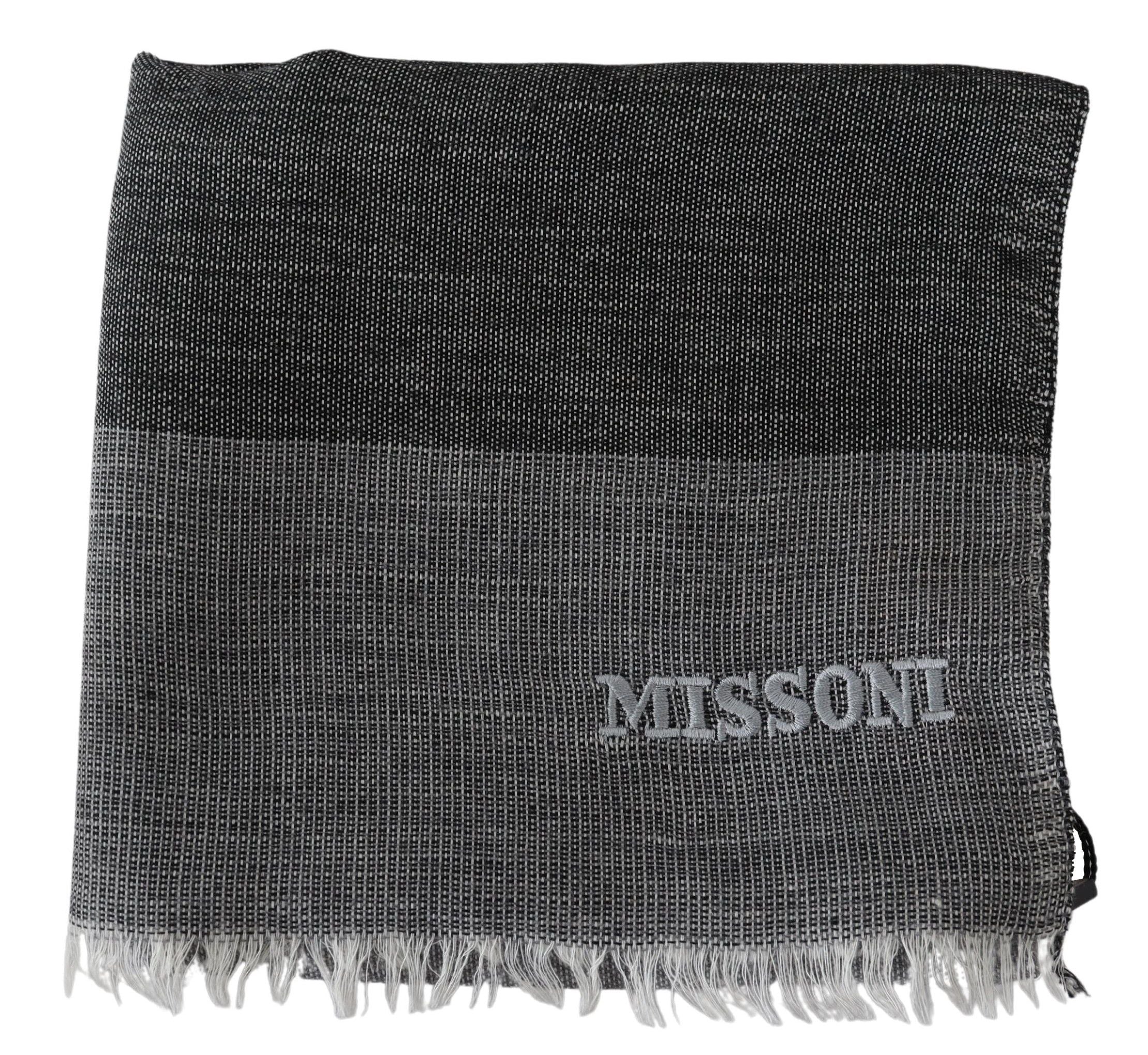 Écharpe élégante en laine rayée Missoni avec logo brodé