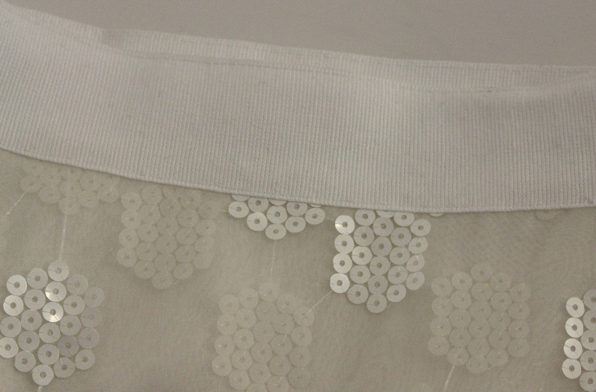 Jupe crayon élégante à paillettes Koonhor - Blanc immaculé
