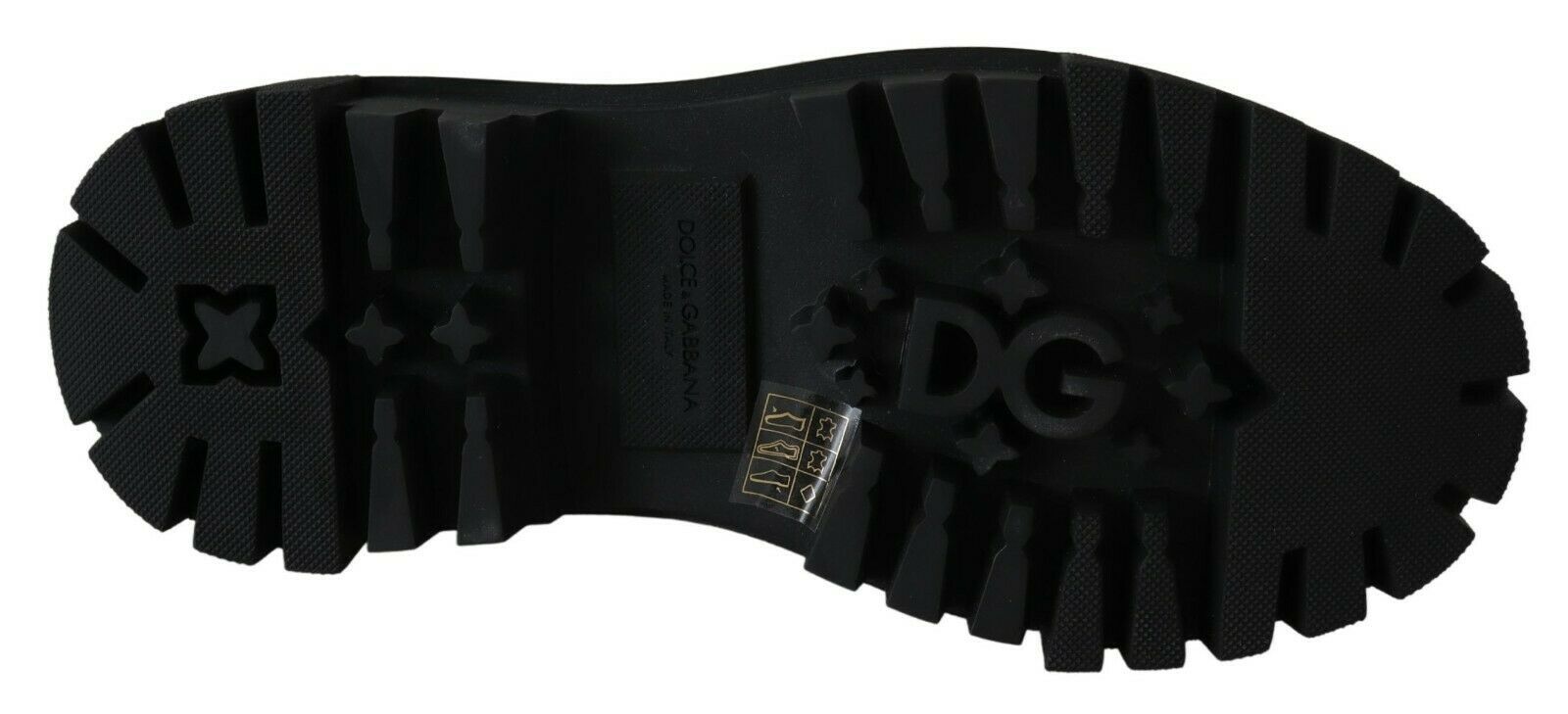 Dolce &amp; Gabbana – Elegante schwarze Kampfstiefel aus Leder mit Kristalldetail