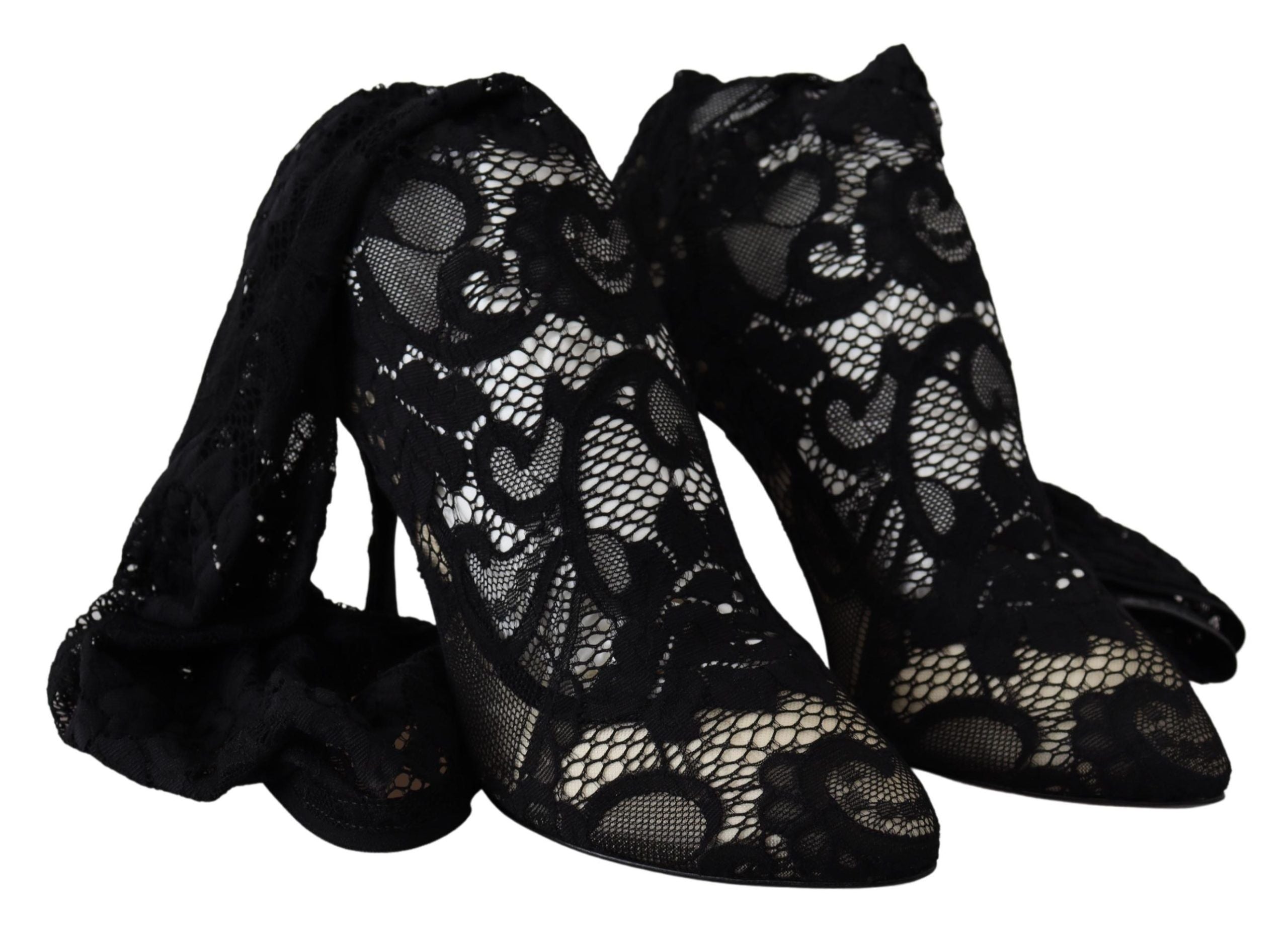 Dolce &amp; Gabbana Elegante schwarze Stretch-Sockenpumps