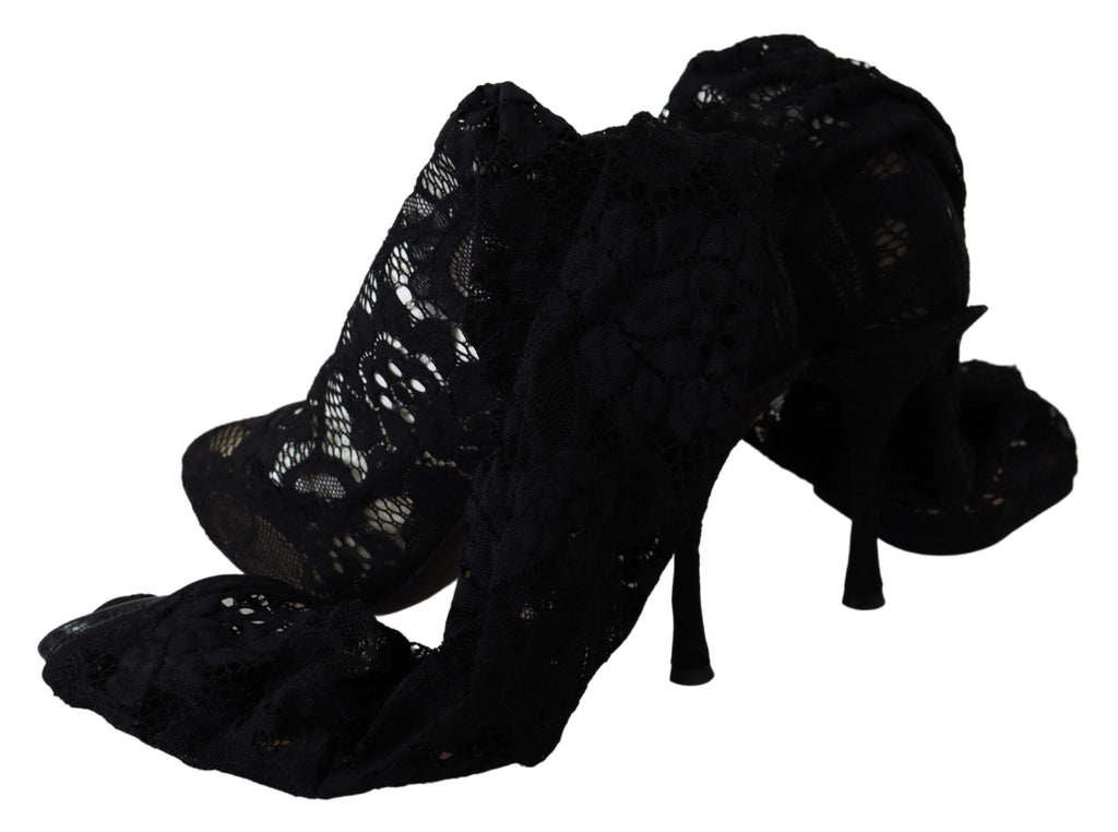 Dolce &amp; Gabbana Elegante schwarze Stretch-Sockenpumps