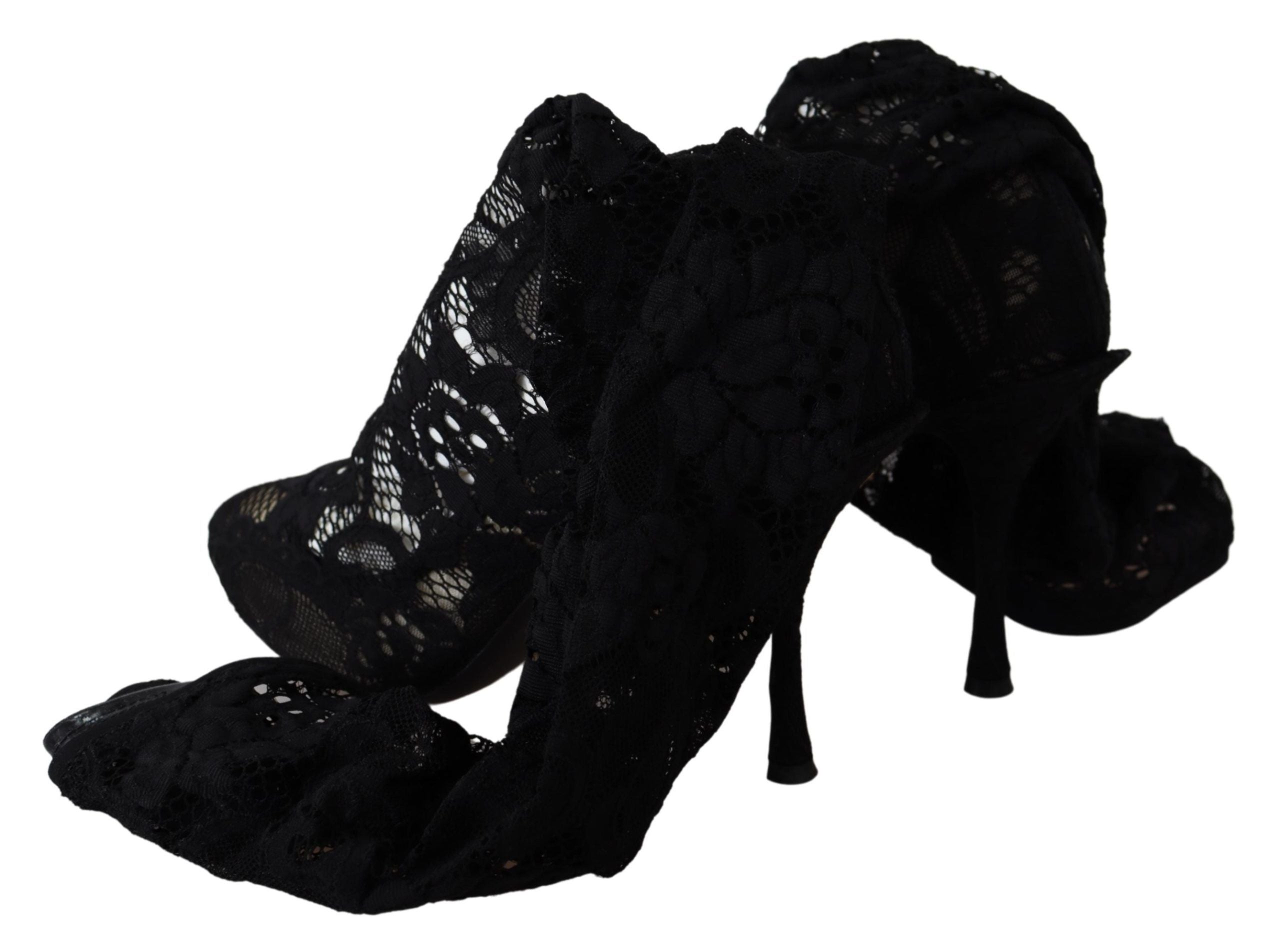 Dolce &amp; Gabbana Elegante schwarze Stretch-Sockenpumps