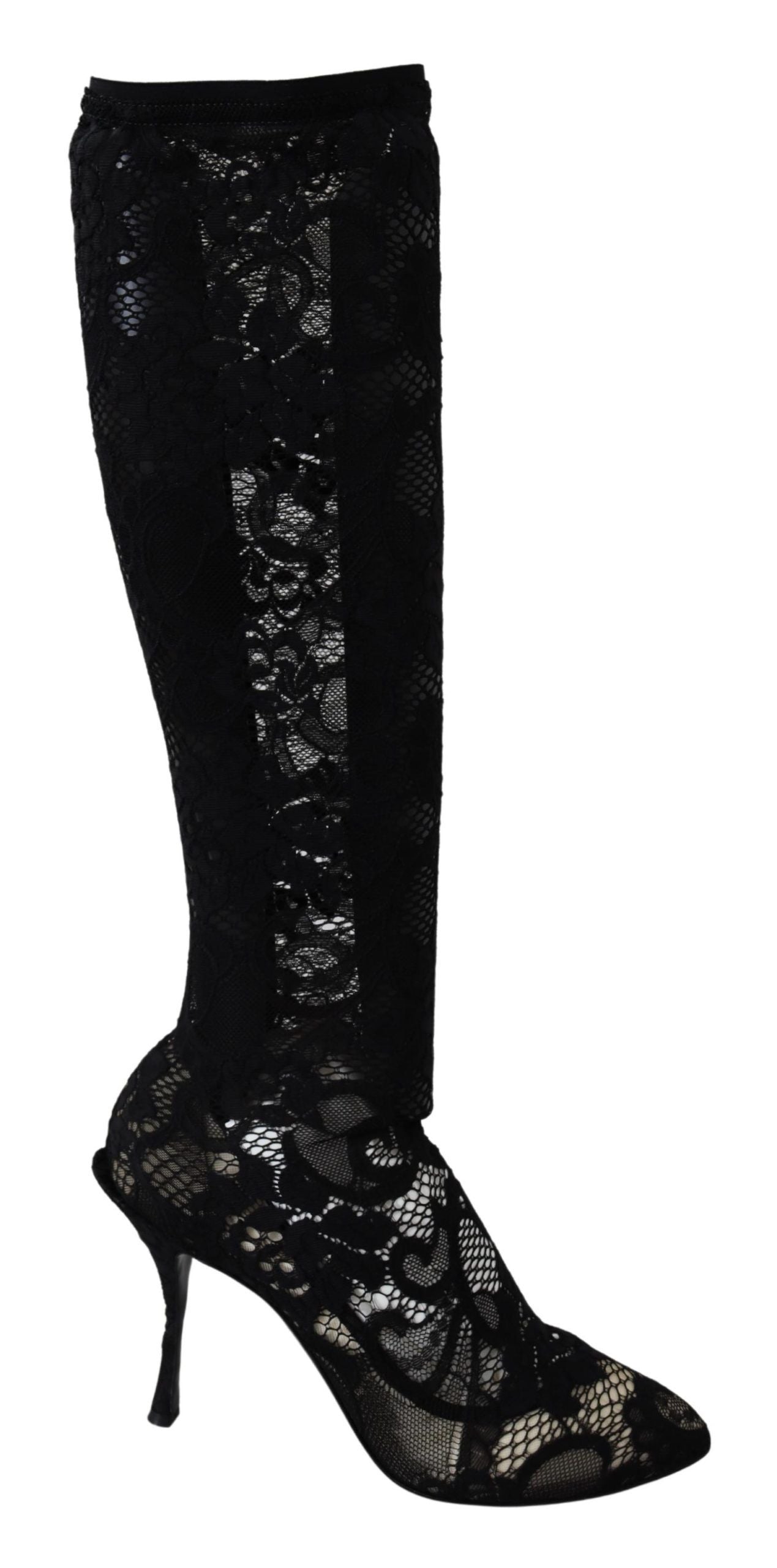 Dolce &amp; Gabbana Elegante schwarze Stretch-Sockenpumps