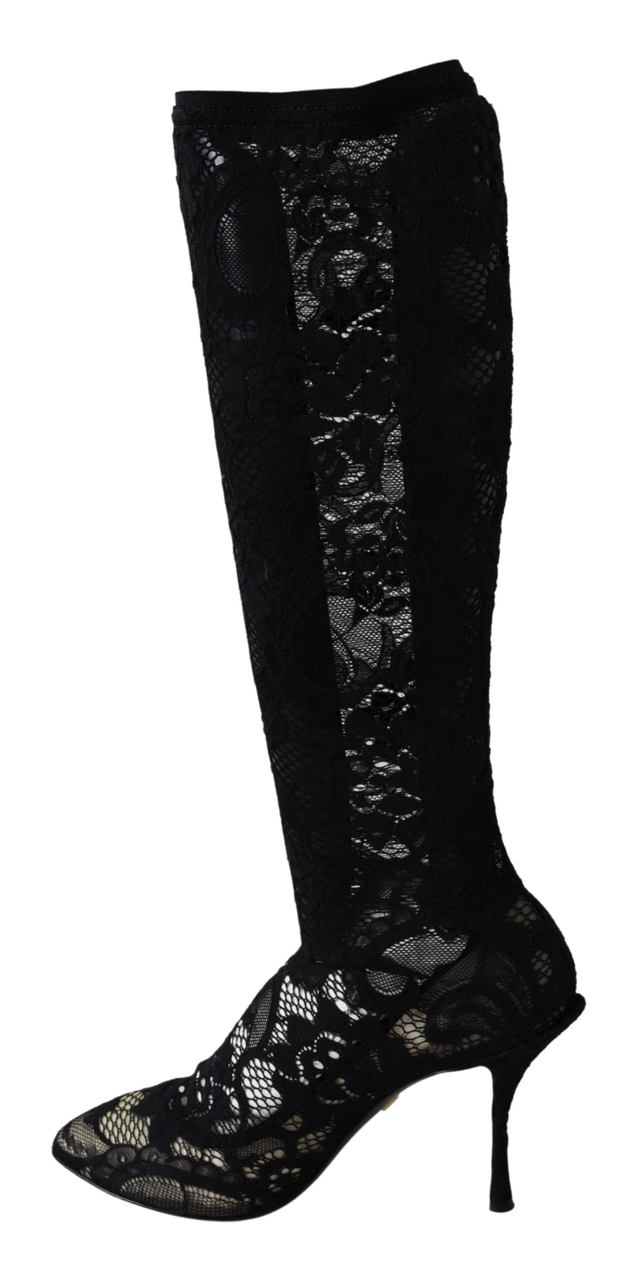 Dolce &amp; Gabbana Elegante schwarze Stretch-Sockenpumps