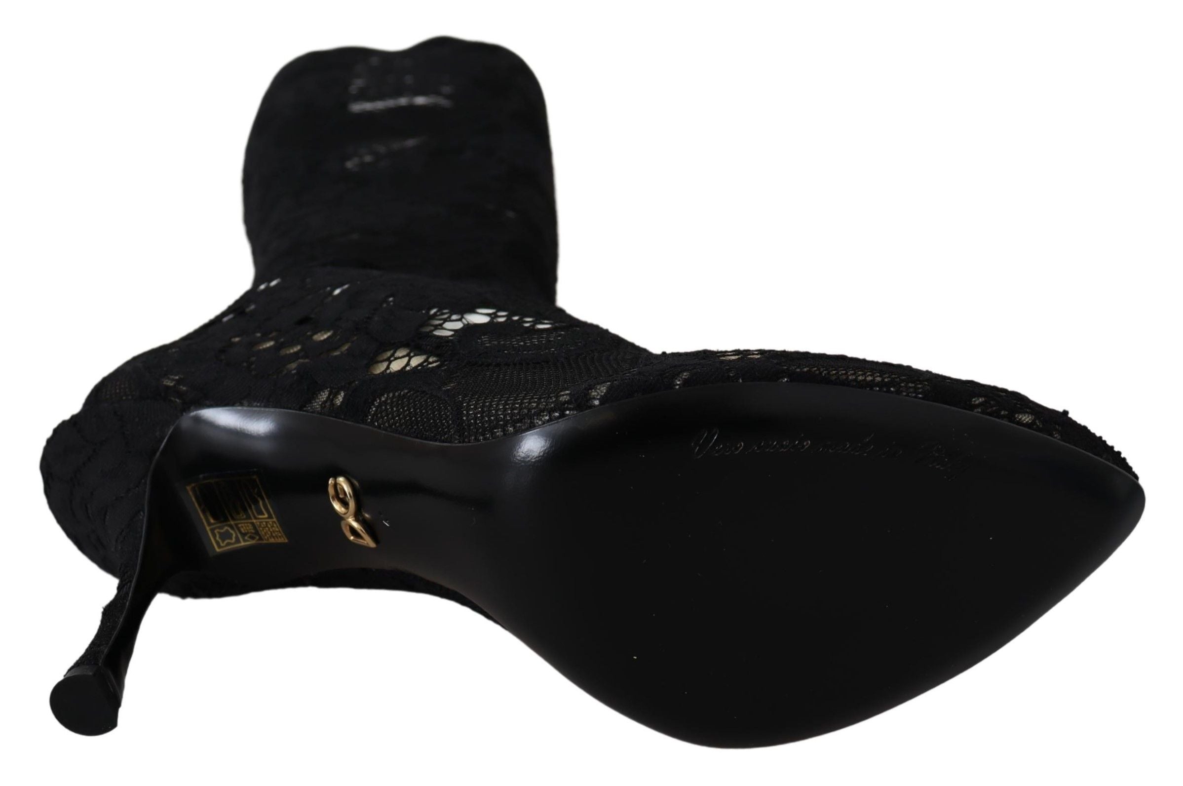 Dolce &amp; Gabbana Elegante schwarze Stretch-Sockenpumps