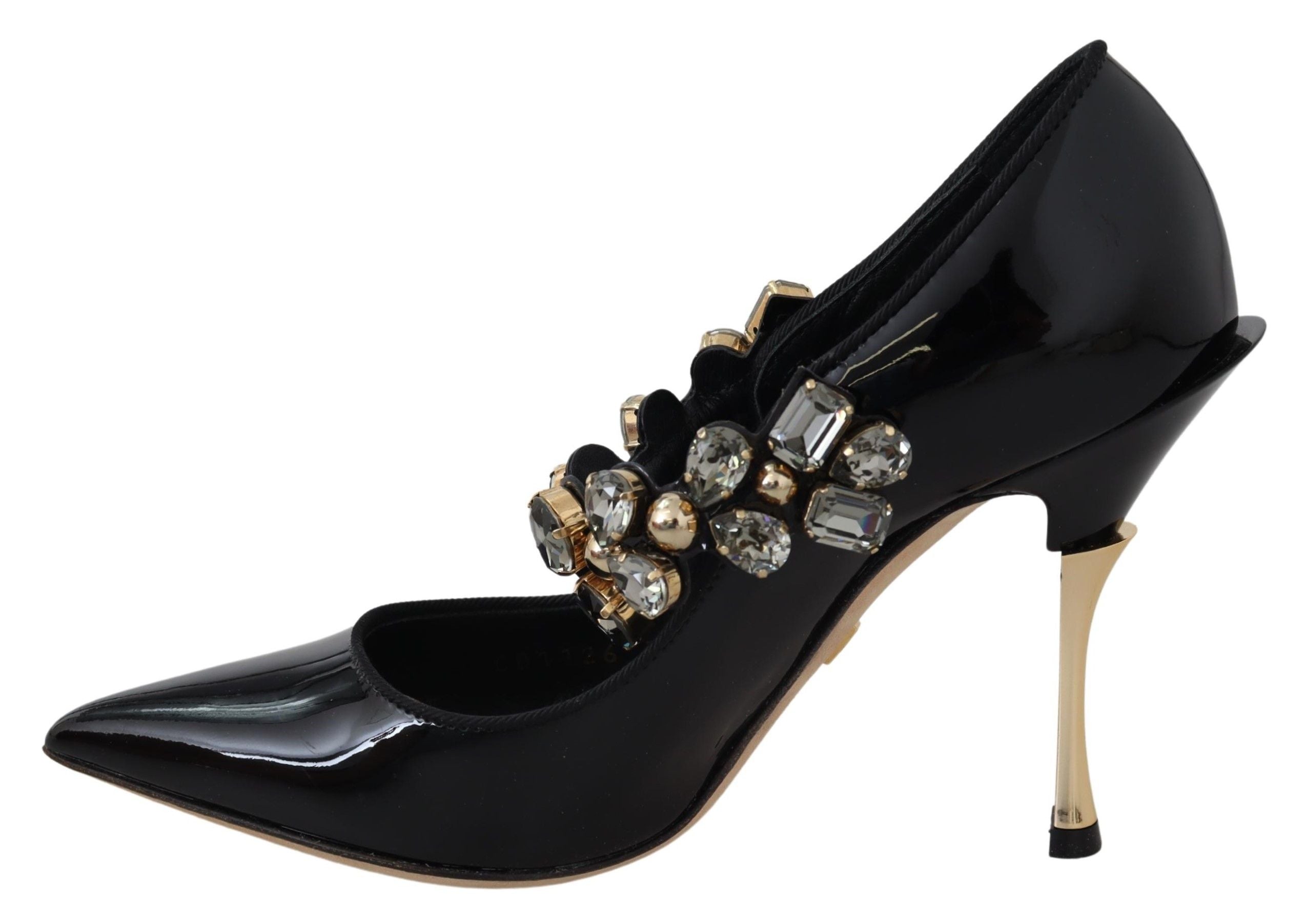Dolce &amp; Gabbana Elegante schwarze Pumps aus Leder mit Kristallen